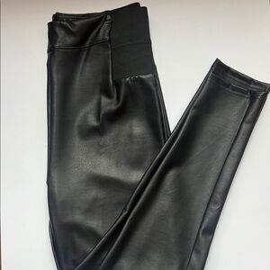 A New Day, Black Faux Leather Leggings, Size Large, New without tags